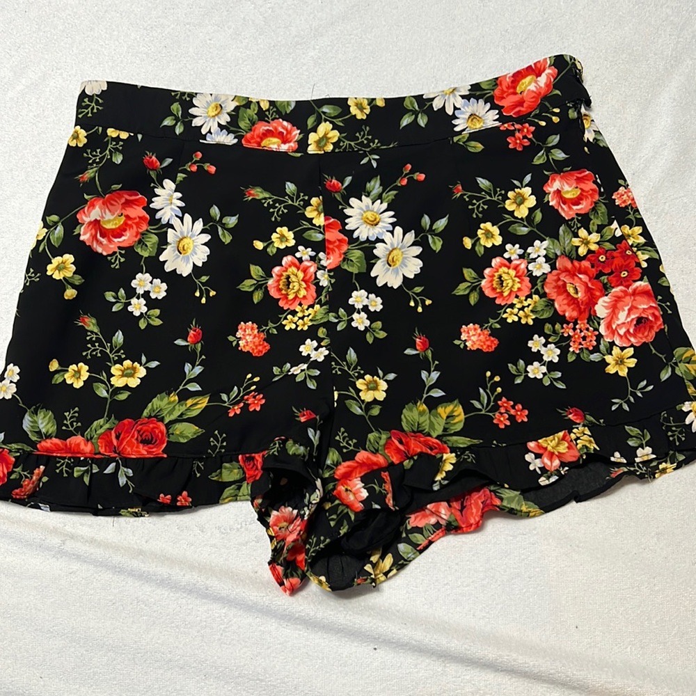 Forever 21 Floral Silk Shorts